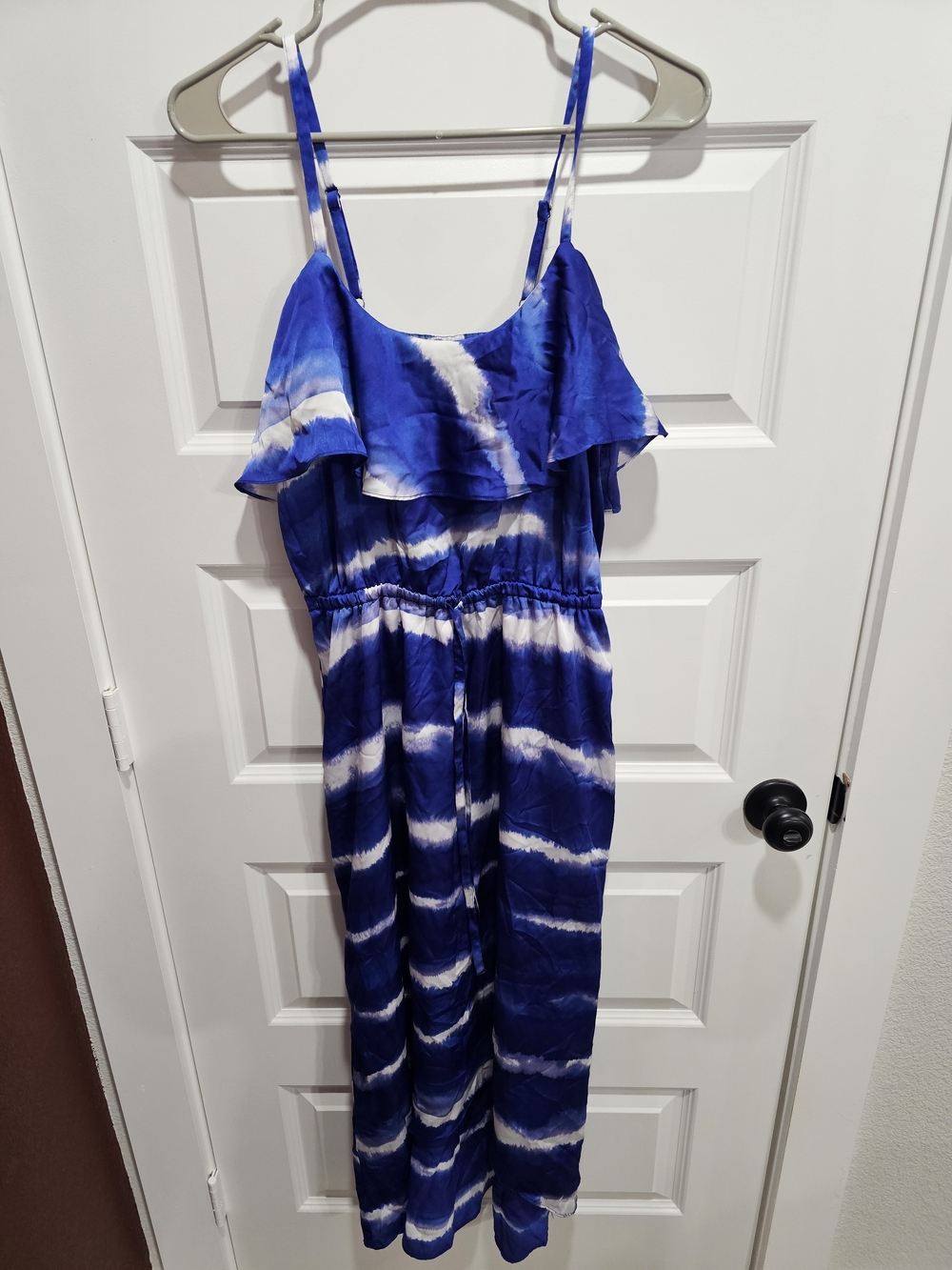 Express Blue & White Tie-Dye Maxi Dress